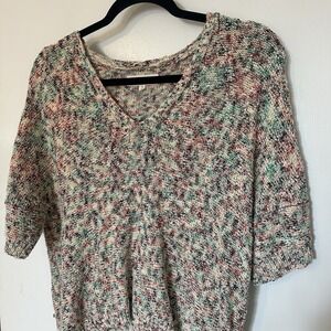 Lou & Grey for Loft Sweater S Multicolor Oversized Rainbow Confetti Knit